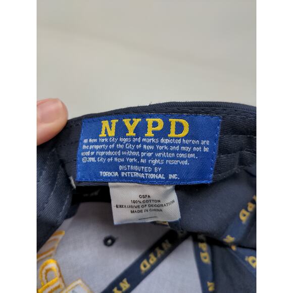 New York Police NYPD 9/11 Memorial Strapback Hat Black Embroidered Logo NWT - Picture 10 of 10